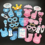 3 Sets Baby Birthday Party Gender Reveal Stickers Photo Props - Image 4
