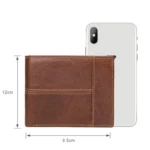 Men Retro Portable Wallet Short Cowhide Leather Wallet - Image 3