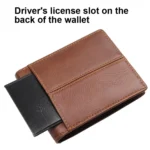Men Retro Portable Wallet Short Cowhide Leather Wallet - Image 5