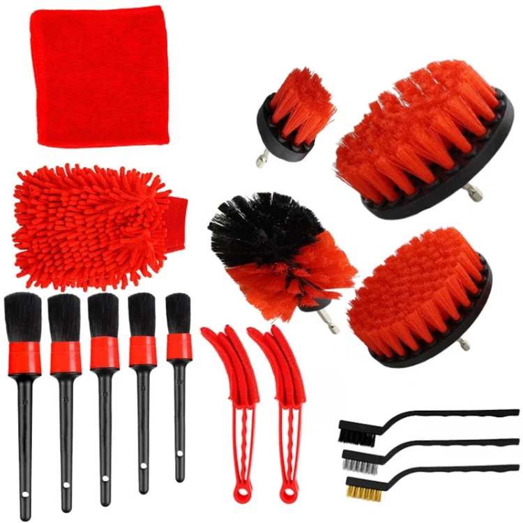 TBD0602223501A.webp 16 PCS / Set Car Washing Tool Brush Drill Cleaning Brush Tire Cleaning Floor Brush - Image 1