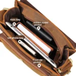 Vintage Crazy Horse Leather Men Shoulder Bag Messenger Bag - Image 5