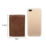 Men Casual Retro RFID Blocking Anti-Scanning Cowhide Leather Short Wallet - Image 3
