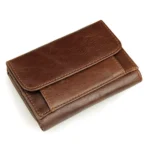 Men Casual Retro RFID Blocking Anti-Scanning Cowhide Leather Short Wallet - Image 4