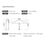 Light Black Glue Sunside Anti-UV Rain or Shine Umbrella - Image 7