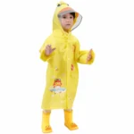 Large Hat Brim Cartoon Print Children Raincoat with Schoolbag Seat - Image 2