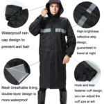 X18 Siamese Raincoat Outdoor Adult Reflective Riding Raincoat - Image 3