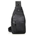 Casual Men Chest Bag First Layer Cowhide Messenger Bag