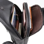 Casual Men Chest Bag First Layer Cowhide Messenger Bag - Image 4
