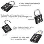 2 PCS 10-Bit Button Password Lock Cabinet Door Tool Box Button Padlock - Image 5