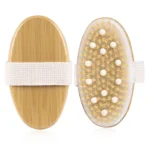 PPR Soft Beaded Boar Bristle Handleless Oval Massage Bath Brush - Image 2