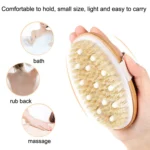 PPR Soft Beaded Boar Bristle Handleless Oval Massage Bath Brush - Image 6