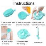 Silicone Massage Long Handle Double Sided Bath Brush - Image 7