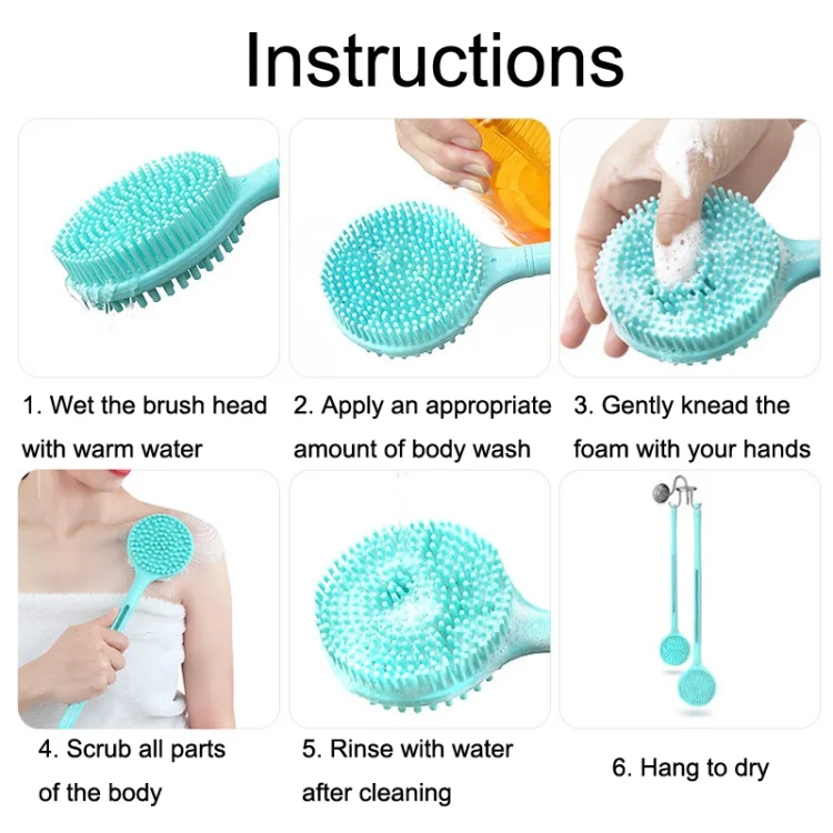 TBD0602251101_B6.webp Silicone Massage Long Handle Double Sided Bath Brush - Image 7