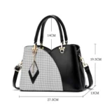 Lattice Texture Large Capacity Handbag - Image 3