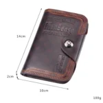 Menbense Short Fashion Leisure Magnetic Buckle Large Capacity 3 Fold Male Wallet - Image 2