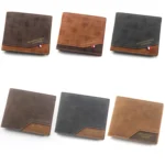 Menbense Hot Stamping Hinge Short Matte Multi-Card Large Capacity Male Wallet - Image 2