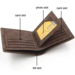 MenBense Short Multi-Card Fashion Casual Matte Wallet - Image 4