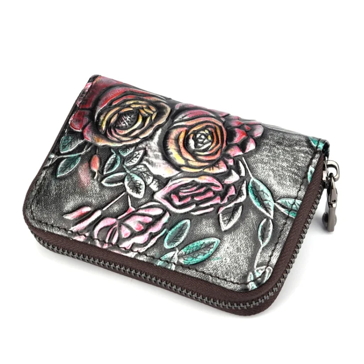 TBD0602258301C.webp Zip Multi-card Hand-painted Organ Leather Card Holder - Image 1
