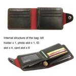 MenBense Men Multi-Card 2 Fold Short Wallet Carrying Card Case - Image 7