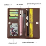 MenBense Long Fashion Embossed Magnetic Buckle Multi-Card Slot Men Wallet - Image 3