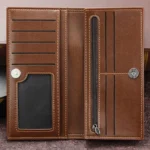 MenBense Long Fashion Embossed Magnetic Buckle Multi-Card Slot Men Wallet - Image 5