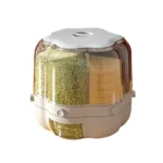 Grain Mixed Food Storage Box Rice Barrel Rotatable Seal Transparent Storage Box, Size: