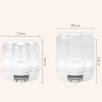 Grain Mixed Food Storage Box Rice Barrel Rotatable Seal Transparent Storage Box, Size: - Image 4