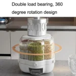 Grain Mixed Food Storage Box Rice Barrel Rotatable Seal Transparent Storage Box, Size: - Image 5