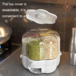 Grain Mixed Food Storage Box Rice Barrel Rotatable Seal Transparent Storage Box, Size: - Image 6