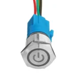 2 PCS 19mm Car Modified Metal Waterproof Button Flat Switch With Light, Color: - Image 3