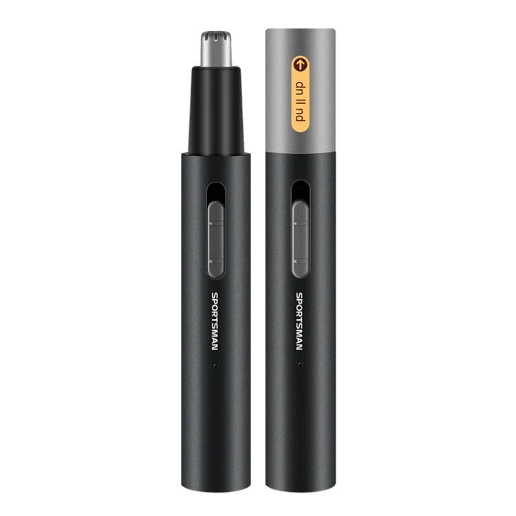 SPORTSMAN Metal Aluminum Tube Body Rechargeable Nose Hair Device, Style: