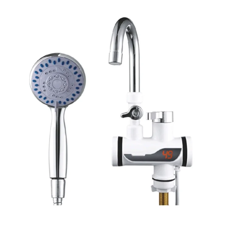 Kitchen Hot and Cold Dual-use Instant Faucets EU Plug, Style: