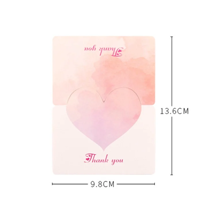 TBD0602276101_B2.webp 100 PCS A368 Heart Shape Thanks Greeting Card - Image 3