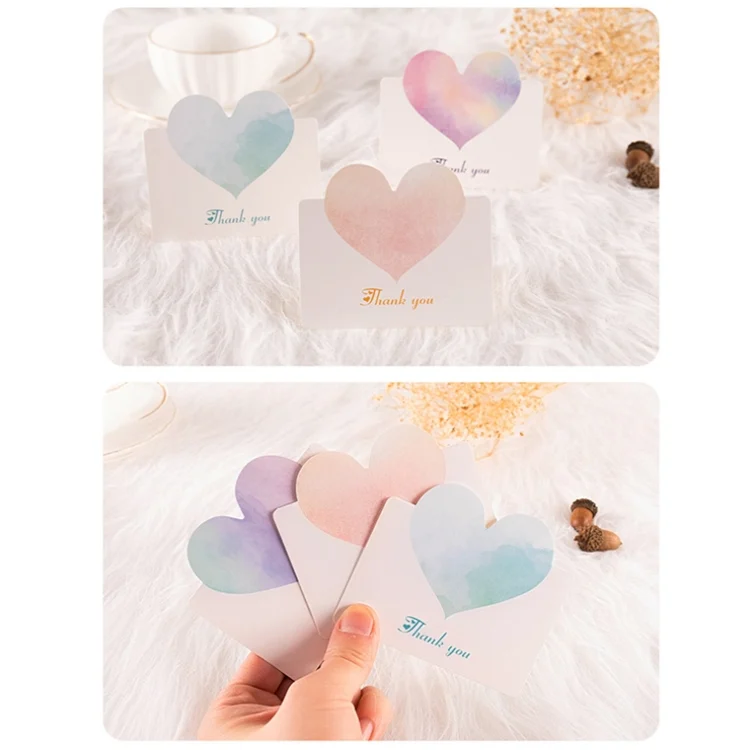 TBD0602276101_B3.webp 100 PCS A368 Heart Shape Thanks Greeting Card - Image 4