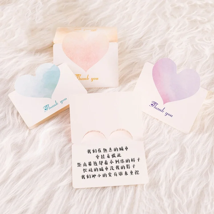TBD0602276101_B4.webp 100 PCS A368 Heart Shape Thanks Greeting Card - Image 5
