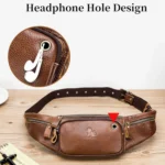 LAOSHIZI Vintage Leather Waist Bag Shoulder Crossbody Bag Shoulder Chest Bag For Men - Image 4