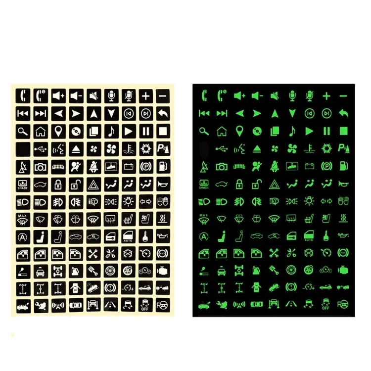 Car Button Luminous Sticker General PET Waterproof Wear-Resistant Car Sticker