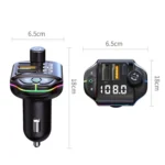 A10 Colorful Atmosphere Light FM Bluetooth Transmitter Car Charger - Image 2