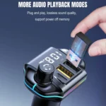 A10 Colorful Atmosphere Light FM Bluetooth Transmitter Car Charger - Image 4