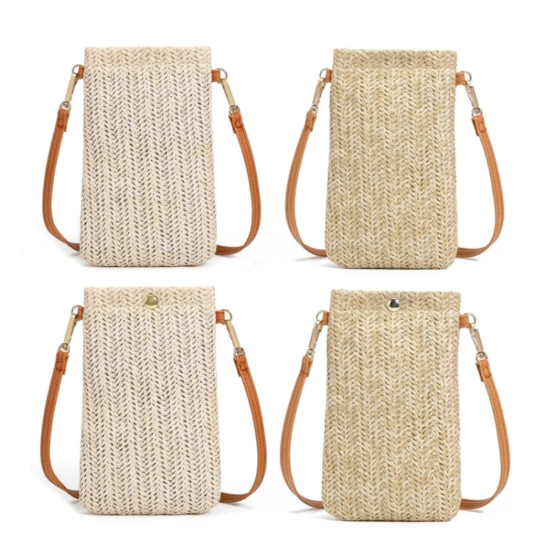 TBD0602303801_B1.webp Summer Beach Bag Ladies One Shoulder Mobile Phone Bag Straw Coin Purse - Image 2