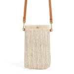 Summer Beach Bag Ladies One Shoulder Mobile Phone Bag Straw Coin Purse - Image 4