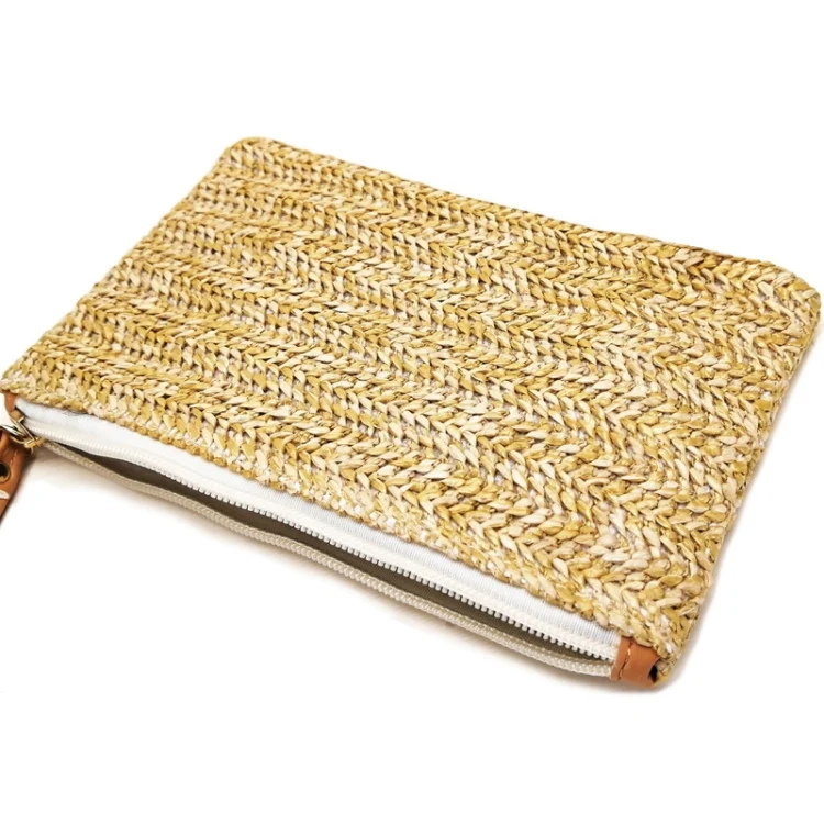 TBD0602304101_B2.webp Ladies Straw Clutch Coin Purse Summer Beach Bag - Image 3