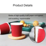 Disposable Thickened Anti-scalding Corrugated Coffee Cup - Image 4