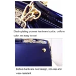 Ladies Single Sided Embroidered Shiny Leather Handbag - Image 5