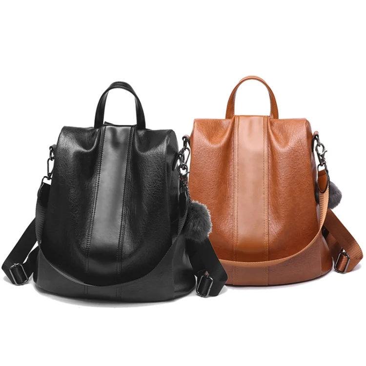 TBD0602324701_B1.webp TFZ468 Vintage PU Soft Leather Ladies Backpack - Image 2