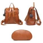TFZ468 Vintage PU Soft Leather Ladies Backpack - Image 4