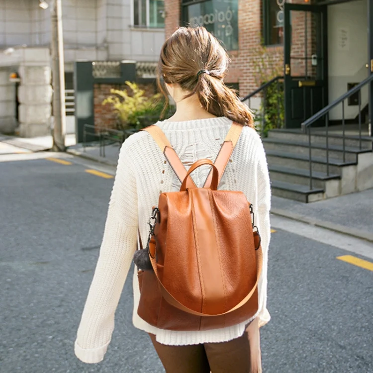 TBD0602324701_B5.webp TFZ468 Vintage PU Soft Leather Ladies Backpack - Image 6