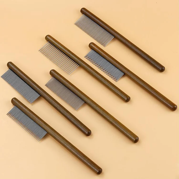 TBD0602325001_B4.webp Cat Dog Solid Wood Comb For Removing Floating Hair Pet Cleaning Grooming Flea Comb - Image 5