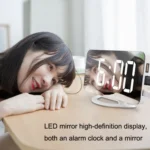 TS-8202 Multifunctional LED Vibration Mirroring USB Alarm Clock - Image 5