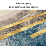 Modern Abstract Geometric Living Room Rug Coffee Table Cushion - Image 2